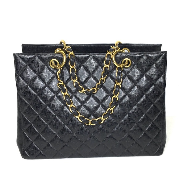 Authentic CHANEL Matelasse tote bag black caviar leather - Picture 6 of 16